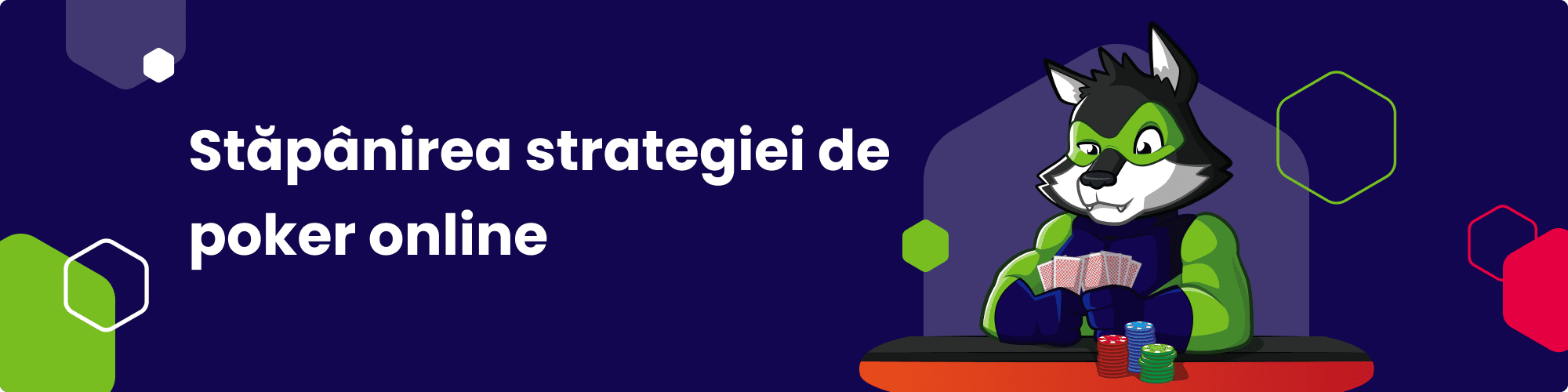 Banner „Stăpânirea strategiei de poker online”.