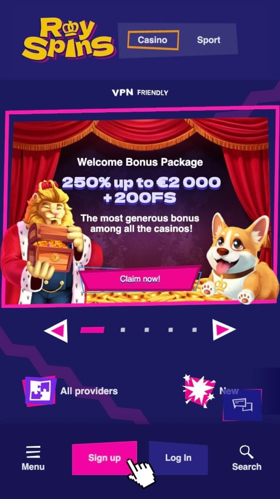 Accesează platforma de casino