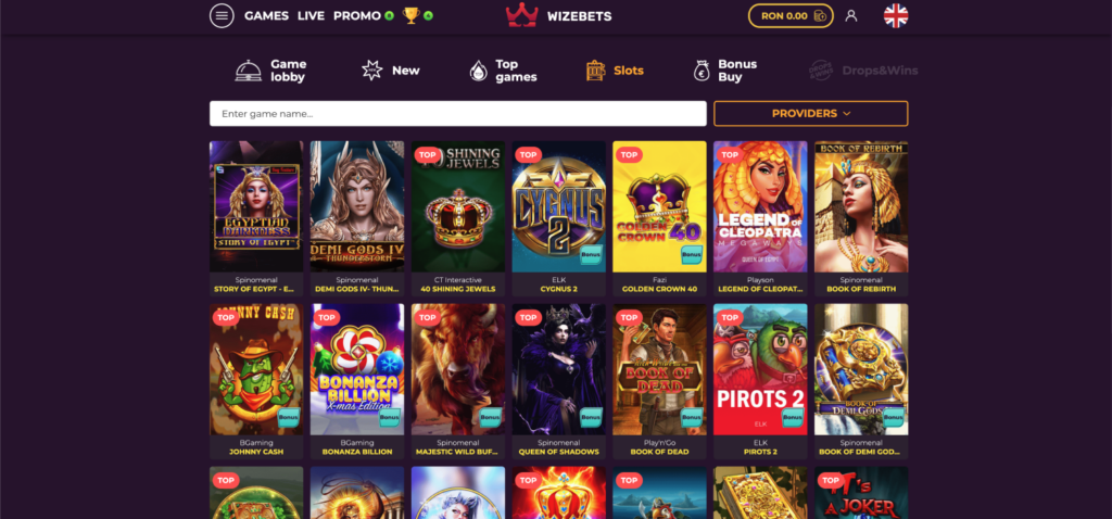 WizeBets Casino Selecții de sloturi