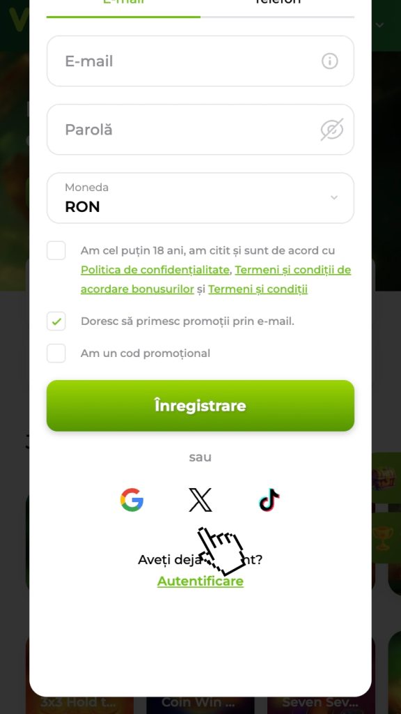 Alege-ți metoda de înregistrare