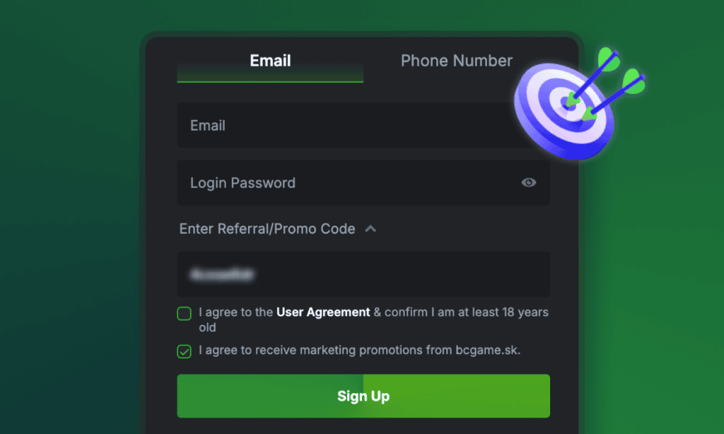 Completează formularul standard de înscriere (email sau număr de telefon)