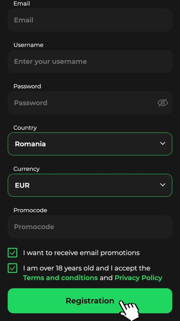 Apasă butonul Sign Up