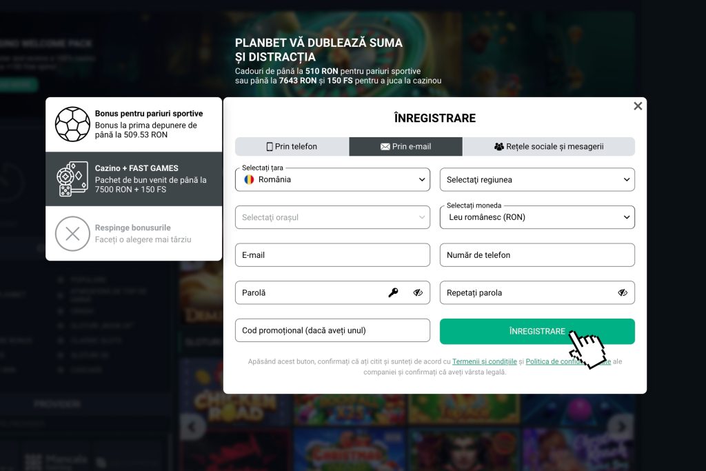 Finalizează înregistrarea și completează profilul