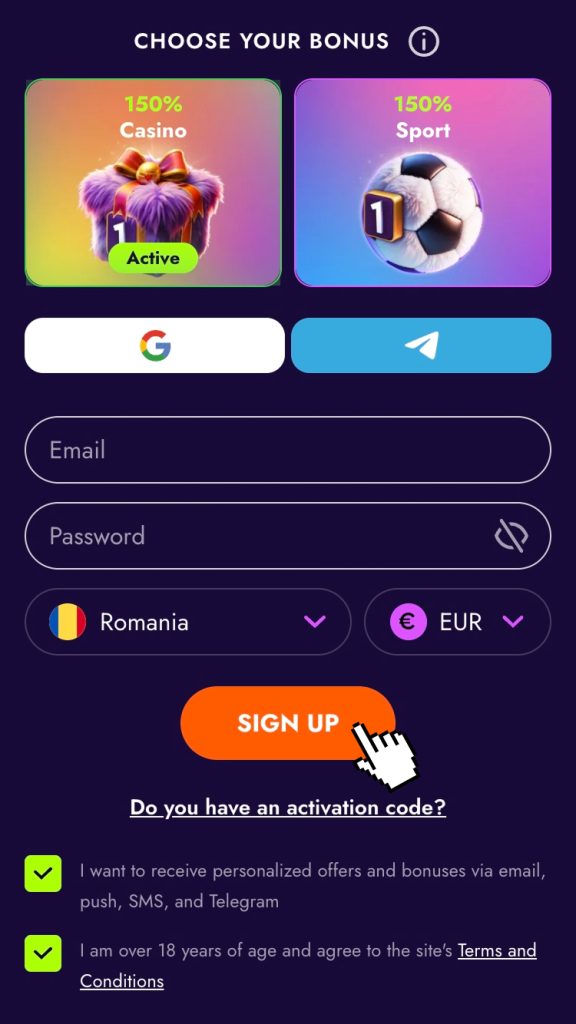 Acceptă termenii și înregistrează-te