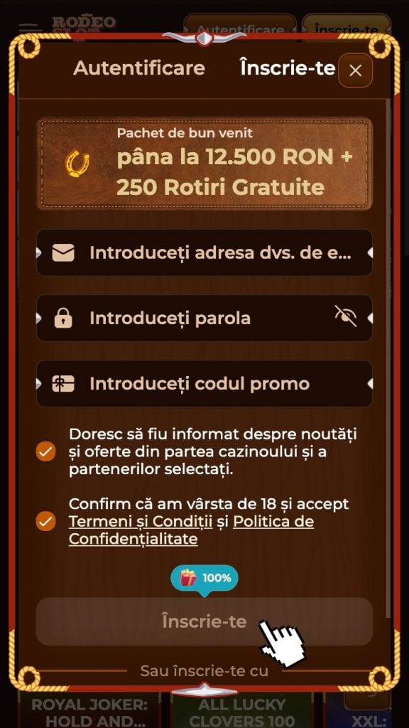 Completează cerearea de înscriere