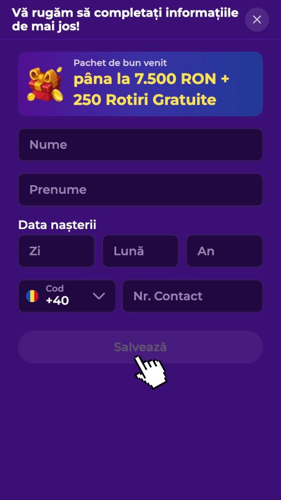 Salvează datele personale