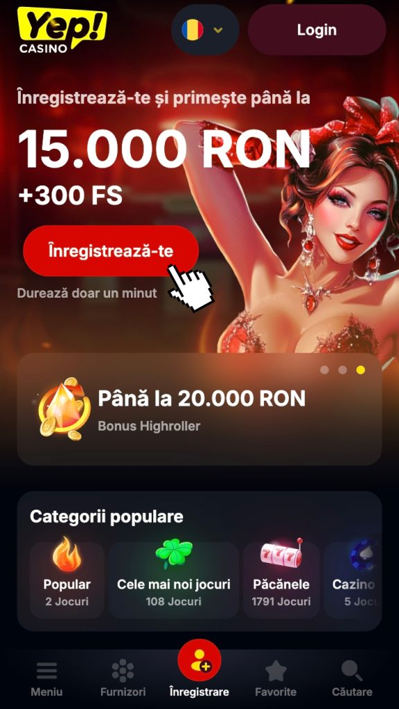 Accesează site-ul cazinoului și începe înregistrarea