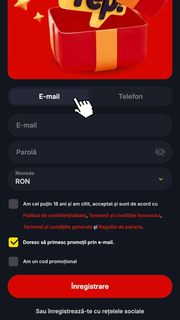 Alege modul de înscriere