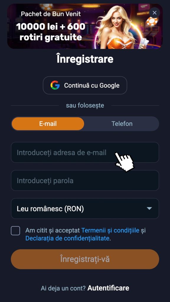 Introdu adresa de email sau numărul de telefon