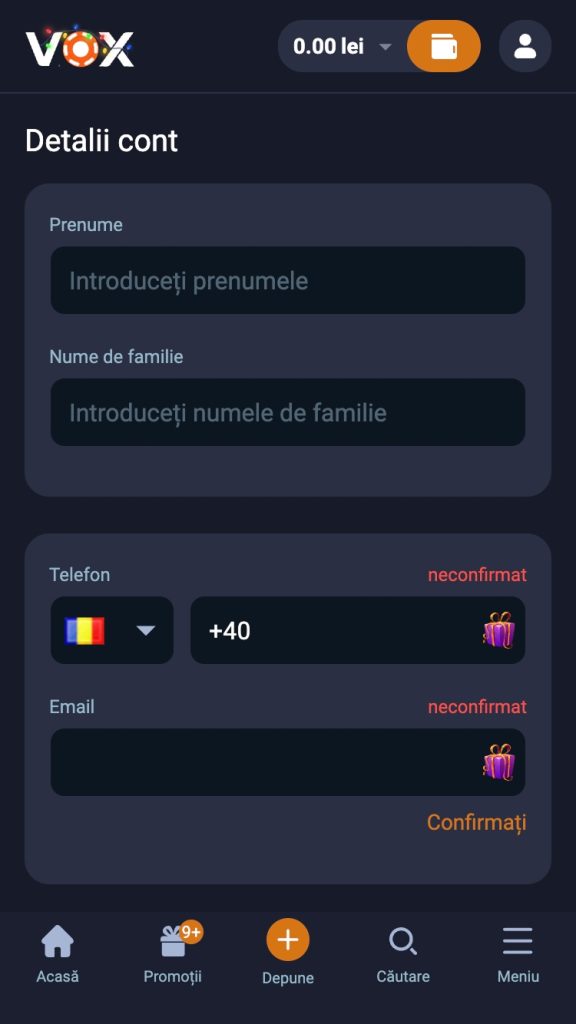Completează-ți profilul și validează-ți adresa de email / numărul de telefon