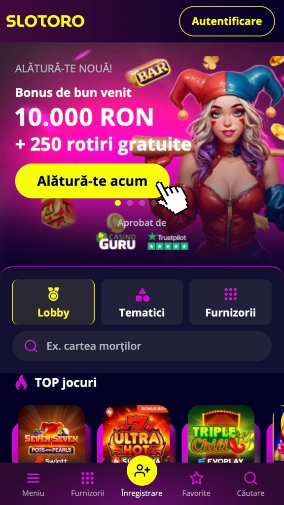 Deschide portalul cazinoului