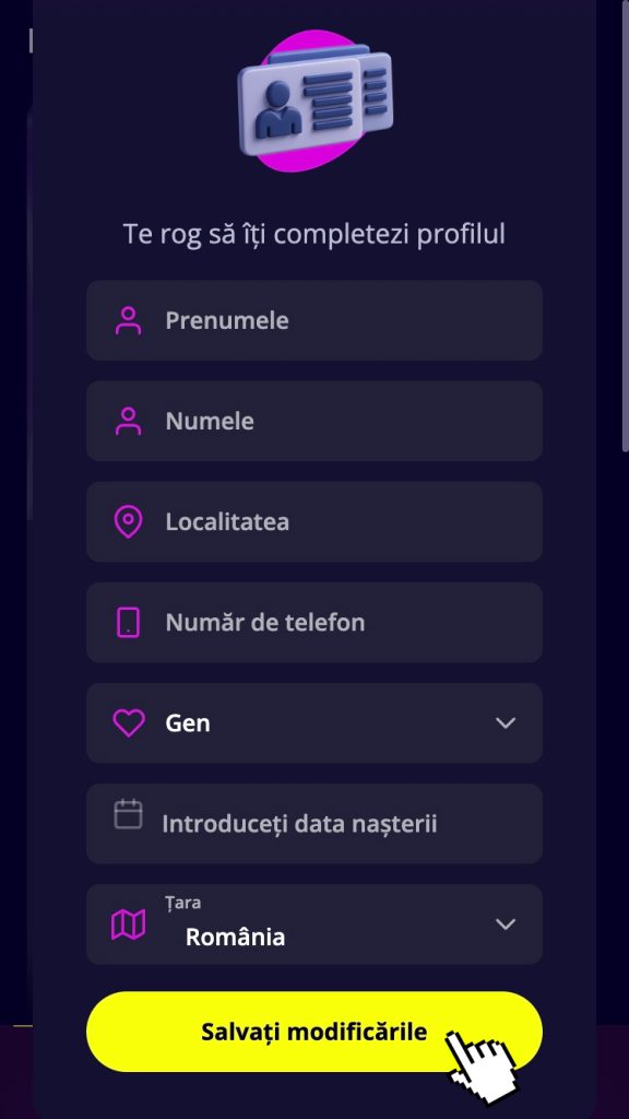 Apasă butonul Înregistrare